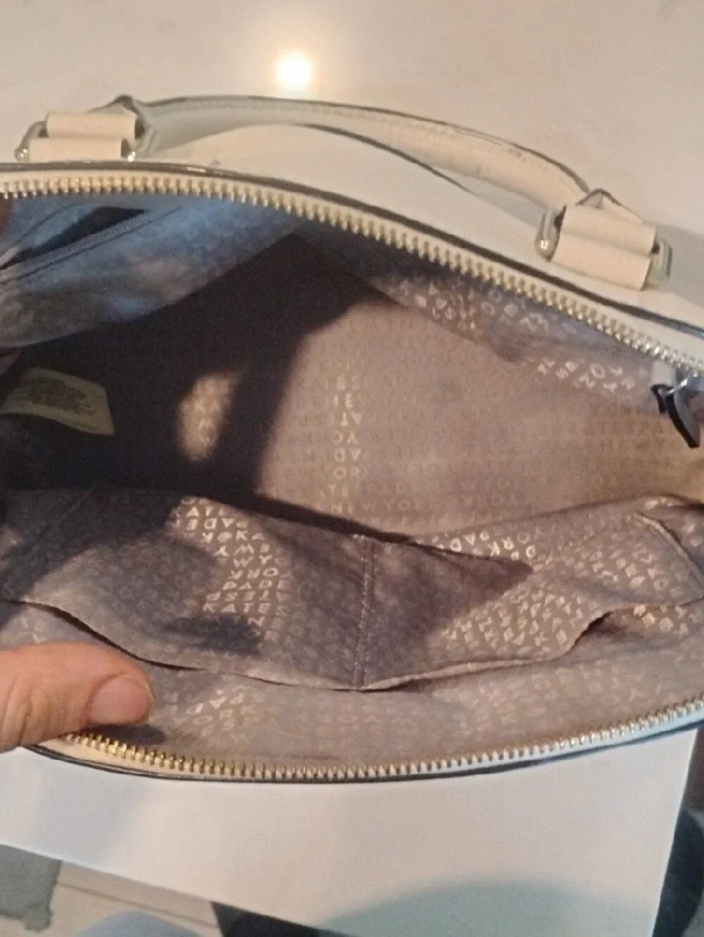 kate spade White Dome Satchel with Detachable Strap